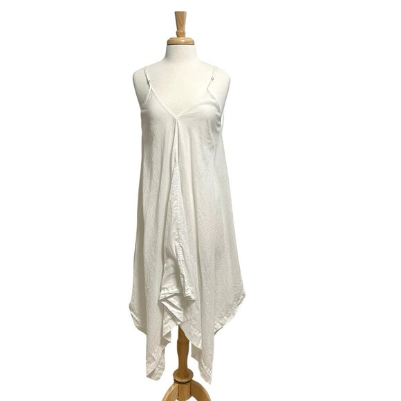 J.Crew Handkerchief Asymmetrical Sleeveless Cover Up Dress White size Large/XL - Picture 1 of 8